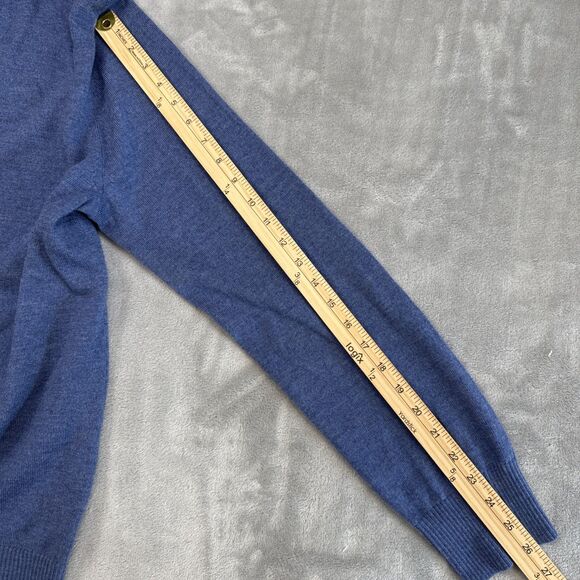 Banana Republic Sweater Men's XL Blue Extra Fine Italian Merino Long Sleeve - Picture 3 of 8